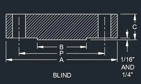 blind flange tolerance asme b16.5