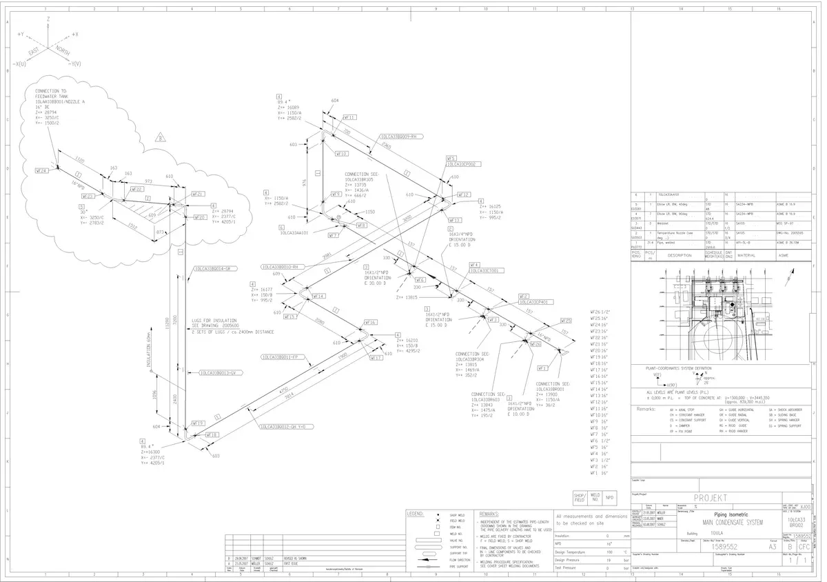 Piping isometric drawing